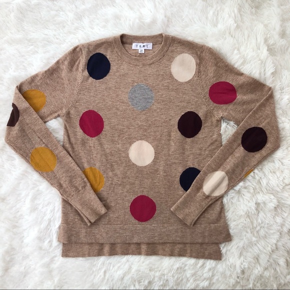Polka Dot Pullover Knit Sweater Xs 